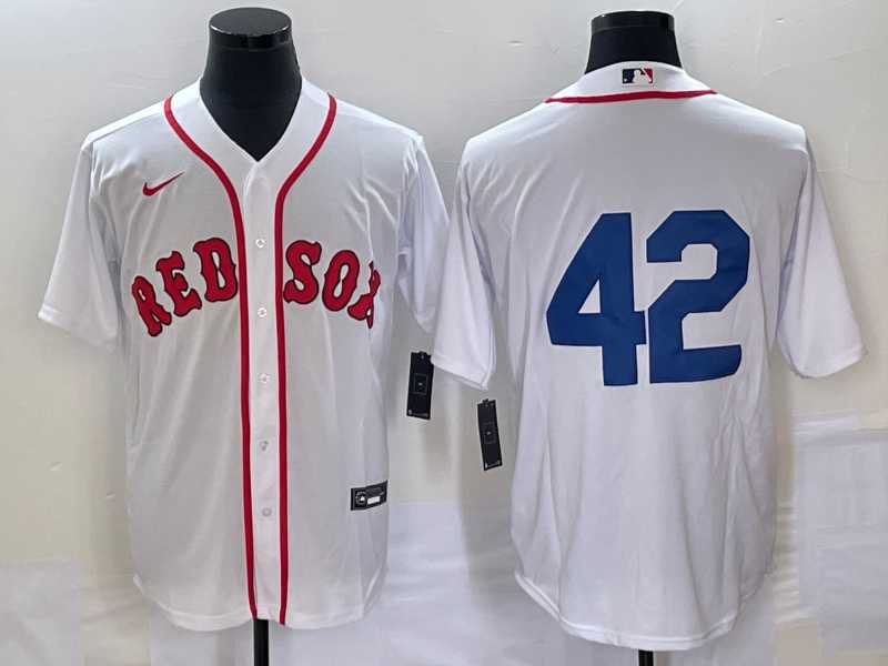 Mens Boston Red Sox #42 Jackie Robinson White Cool Base Stitched Baseball Jersey->boston red sox->MLB Jersey